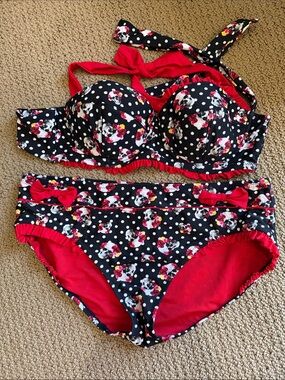 Polka Dot Floral and skull bikini hot topic